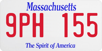 MA license plate 9PH155