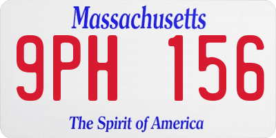 MA license plate 9PH156