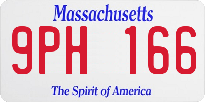 MA license plate 9PH166