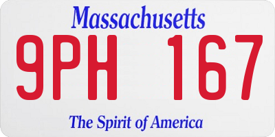 MA license plate 9PH167