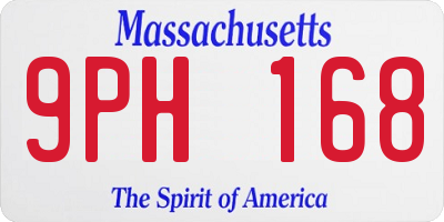 MA license plate 9PH168