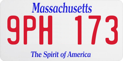 MA license plate 9PH173