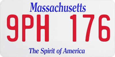 MA license plate 9PH176