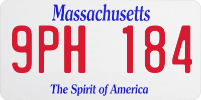 MA license plate 9PH184