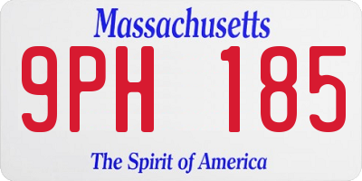 MA license plate 9PH185