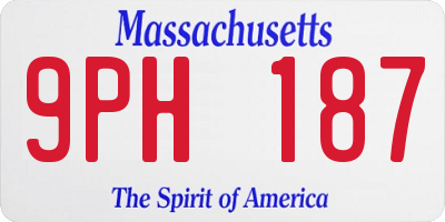 MA license plate 9PH187