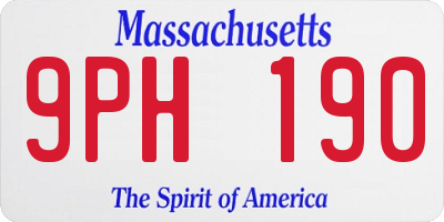 MA license plate 9PH190