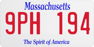 MA license plate 9PH194