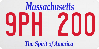 MA license plate 9PH200
