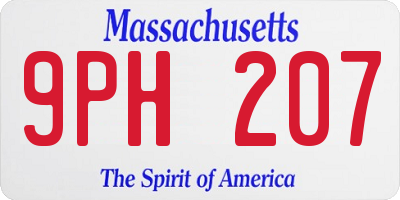 MA license plate 9PH207