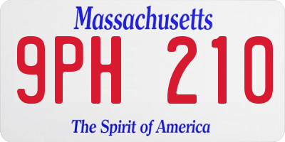 MA license plate 9PH210