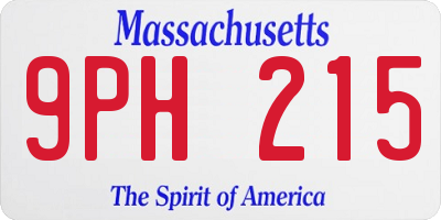 MA license plate 9PH215