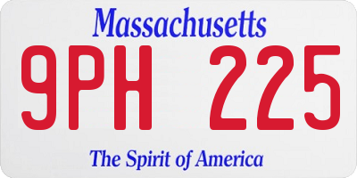 MA license plate 9PH225