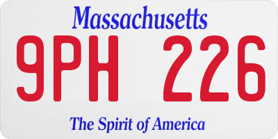 MA license plate 9PH226
