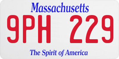 MA license plate 9PH229