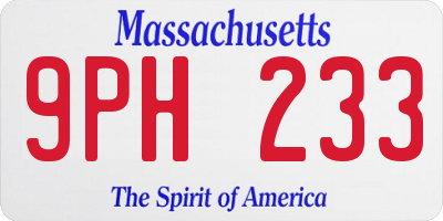 MA license plate 9PH233