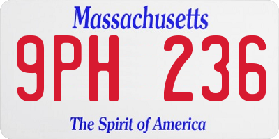 MA license plate 9PH236