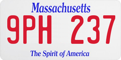 MA license plate 9PH237