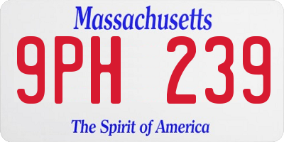 MA license plate 9PH239