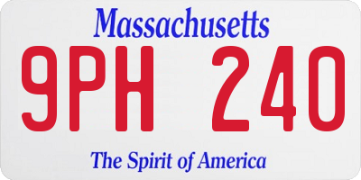 MA license plate 9PH240