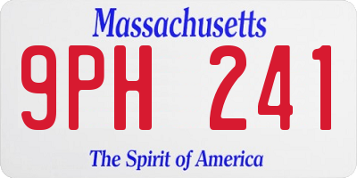 MA license plate 9PH241