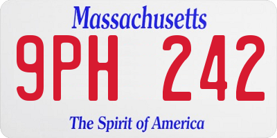 MA license plate 9PH242