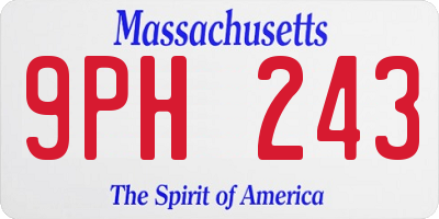 MA license plate 9PH243