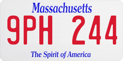 MA license plate 9PH244