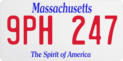 MA license plate 9PH247