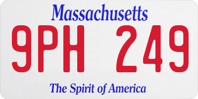 MA license plate 9PH249