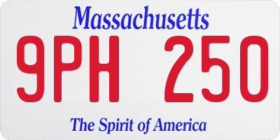 MA license plate 9PH250