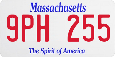 MA license plate 9PH255
