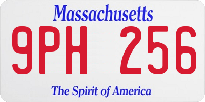 MA license plate 9PH256
