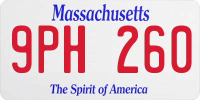 MA license plate 9PH260