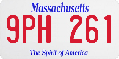 MA license plate 9PH261