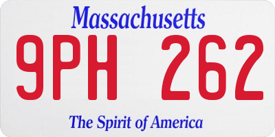 MA license plate 9PH262