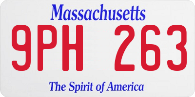 MA license plate 9PH263