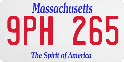 MA license plate 9PH265