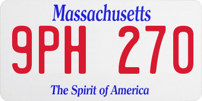 MA license plate 9PH270