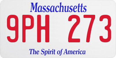 MA license plate 9PH273