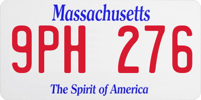 MA license plate 9PH276