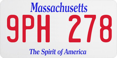 MA license plate 9PH278