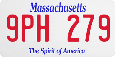 MA license plate 9PH279