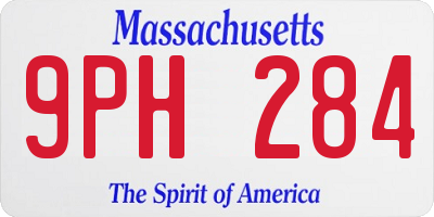 MA license plate 9PH284