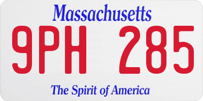 MA license plate 9PH285