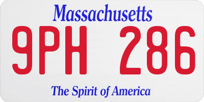 MA license plate 9PH286