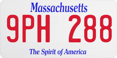 MA license plate 9PH288