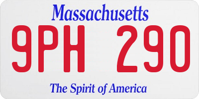 MA license plate 9PH290