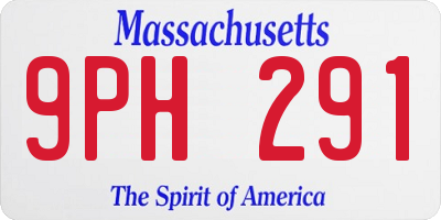MA license plate 9PH291