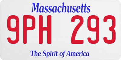 MA license plate 9PH293